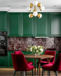 Countertop for green kitchen photo