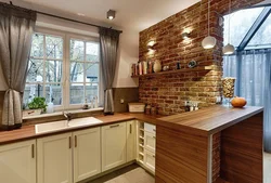 Window design in the kitchen in the apartment decoration