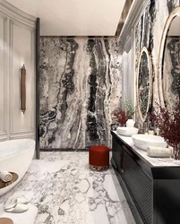 Modern bathroom interior with porcelain stoneware