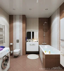 Bathroom design in brown and beige tones