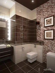 Bathroom design in brown and beige tones