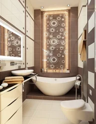 Bathroom design in brown and beige tones