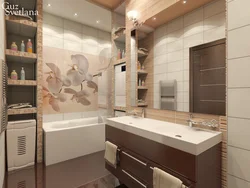 Bathroom design in brown and beige tones