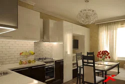 Oshxonaning ichki dizayni 15 m² deraza bilan