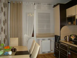 Tulle for the kitchen on the entire wall photo