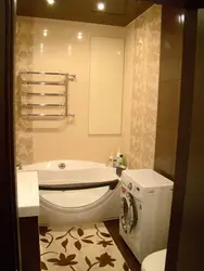 Bathroom design in a panel house of 9 floors