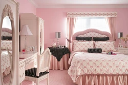 Bedroom interior in pink tone