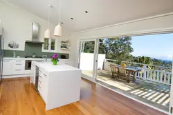 Kitchen design with terrace door