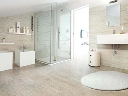 Wood Bath Design With Toilet