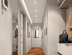 Design of a long narrow hallway in a modern style