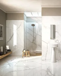 Bathroom with marble tiles photo
