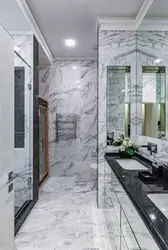 Bathroom With Marble Tiles Photo