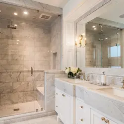 Bathroom With Marble Tiles Photo