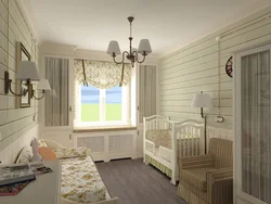 Layout of a bedroom and a nursery in one room photo