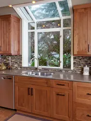 Kitchen With Sink By The Window In The House Interior