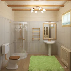 Bathroom in a timber house interior