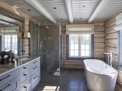 Bathroom In A Timber House Interior