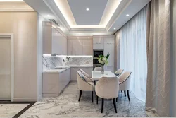 Photo kitchen living room in white photo