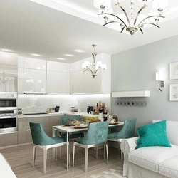 Photo kitchen living room in white photo