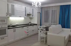 Ağ Fotoşəkildə Mətbəx Qonaq Otağının Fotoşəkili