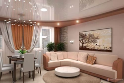 False ceiling in the living room interior photo
