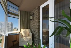 Loggia design with panoramic windows photo