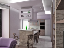 Zoning of the kitchen in the interior photo