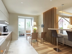 Zoning of the kitchen in the interior photo