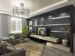 Renovation of living room design in apartment modern