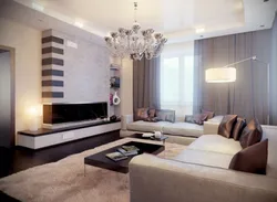 Renovation of living room design in apartment modern