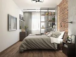 Bedroom design photo in modern loft style