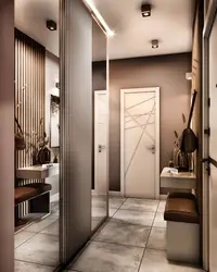 Combination of gray with other colors in the interior of the hallway
