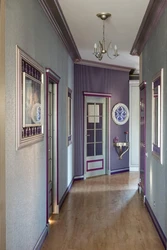 Combination of gray with other colors in the interior of the hallway
