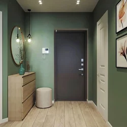 Combination Of Gray With Other Colors In The Interior Of The Hallway