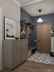 Combination Of Gray With Other Colors In The Interior Of The Hallway