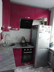 Kitchen 6 square meters design with refrigerator and geyser