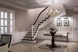 Photo of living room interior with stairs