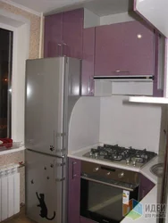 Kitchen design 6 sq m in Khrushchev with a gas water heater