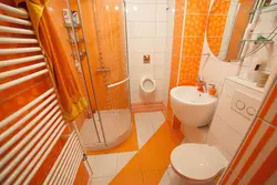 Bathroom interior with orange