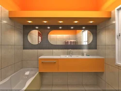 Bathroom interior with orange