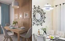 Wall above the table in the kitchen design