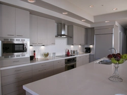 What does the kitchen interior look like?