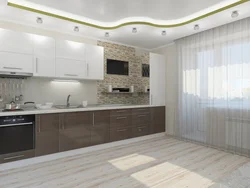 Photo of a kitchen with a TV set
