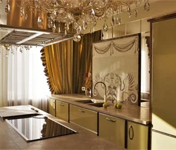 Photo of golden kitchen