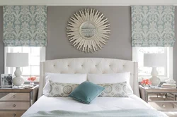 Wall decor above the bed in the bedroom photo