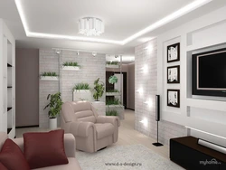 Renovation in the living room photo in a panel house