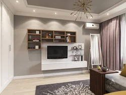 Renovation in the living room photo in a panel house