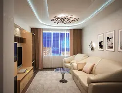 Renovation in the living room photo in a panel house