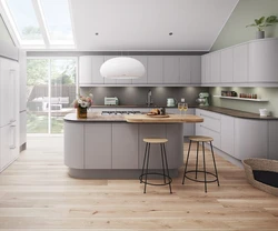 Ошхона хокистарӣ сабук бо акс countertop чӯбӣ