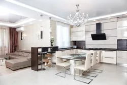 Mətbəx yemək otağı qonaq otağı ev daxili